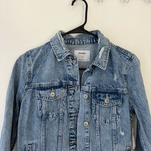 Old Navy Distressed Classic Denim Jacket NWT